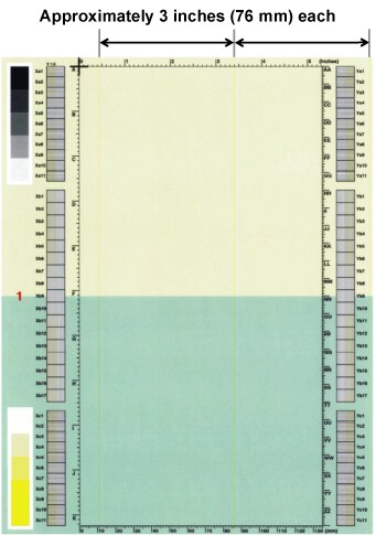 Vertical lines repeating every 3.0 inches (76 mm)
