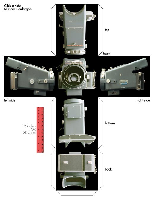 Hewlett-Packard 196B oscilloscope camera - six views.