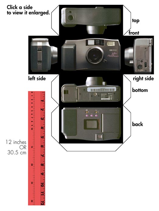 Hewlett-Packard PhotoSmart PC photography system: camera - six views.