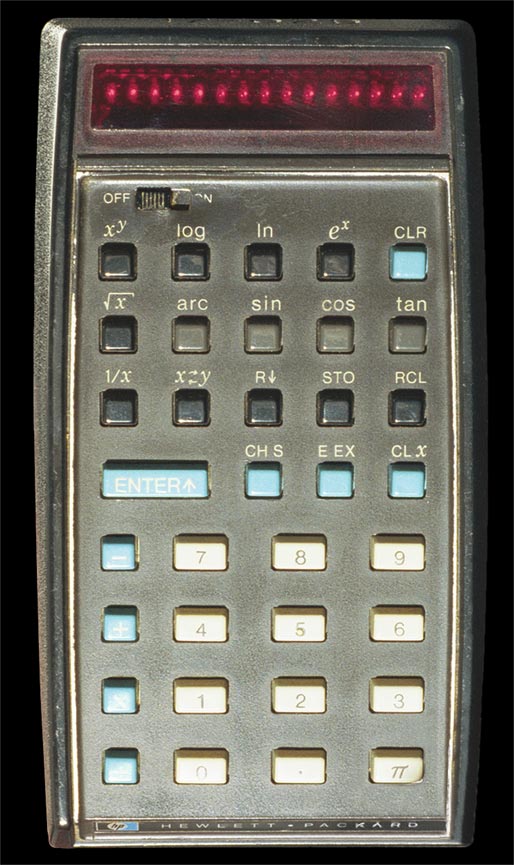 Hewlett-Packard-35 Scientific Calculator - top view.