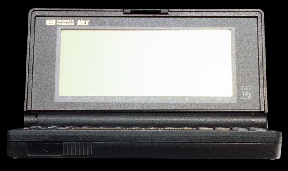 Hewlett-Packard 95LX computer - front view.
