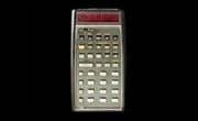 Click to go to larger photo of the Hewlett-Packard-80 business pocket calculator.