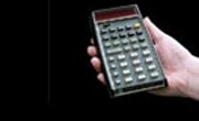Click to go to larger photo of the Hewlett-Packard-45 advanced scientific pocket calculator.