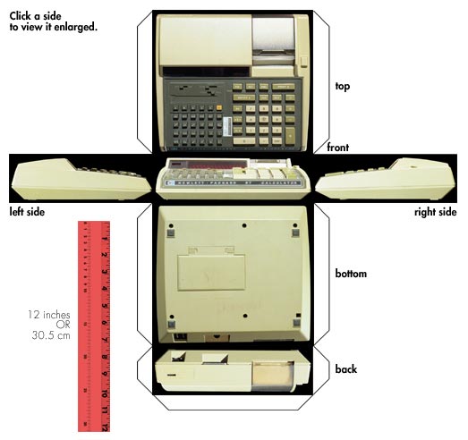 Hewlett-Packard-97 programmable printing calculator - six views.