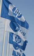 View of HP and EDS flags