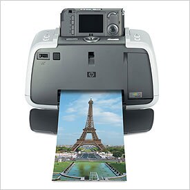 a panoramic photo being printed from an HP printer