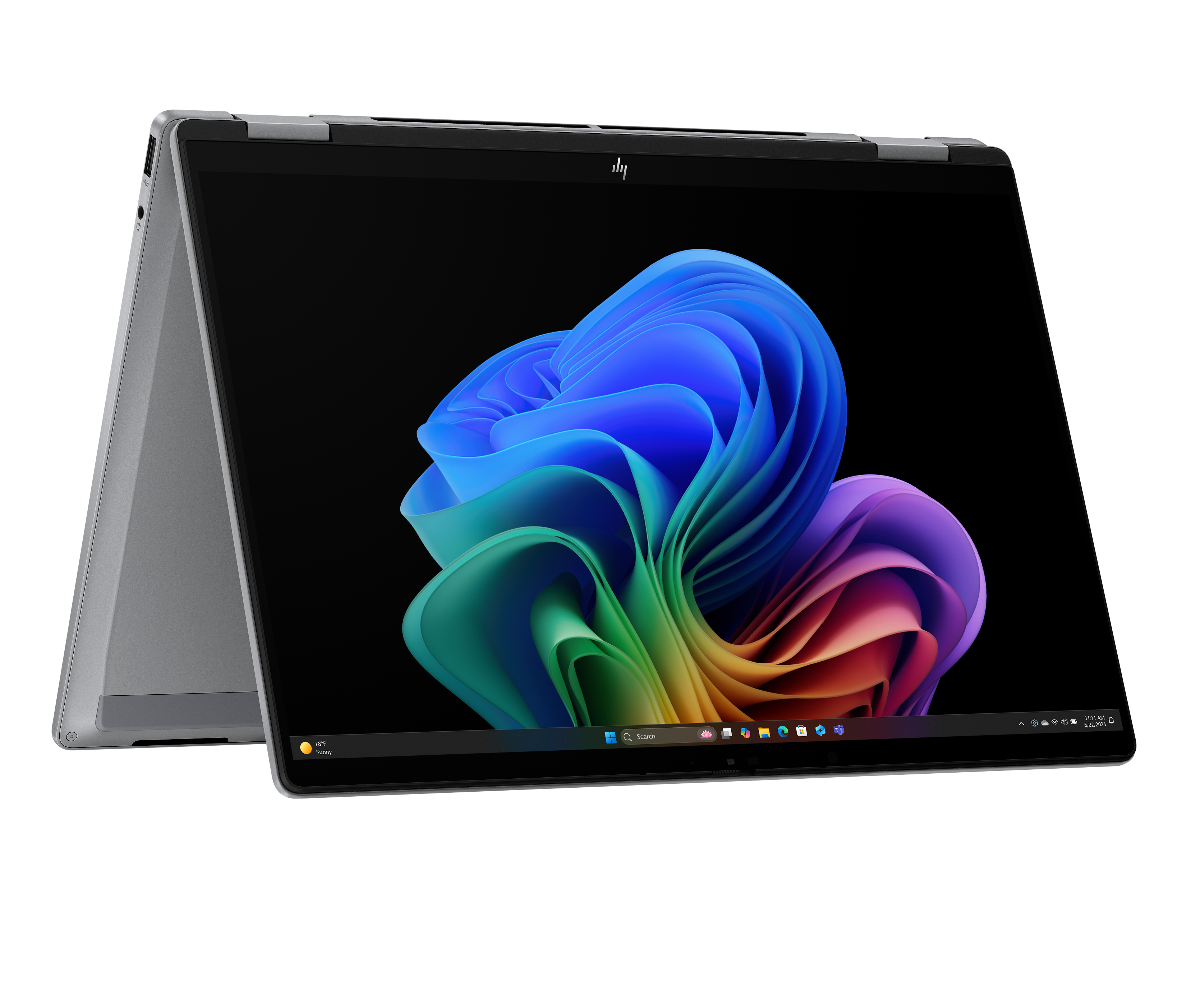 HP OmniBook X Flip 14" Next Gen AI 2-in-1 Laptop - 14-fk0000nb - Meteor Silver - OLED QHD - Azerty toetsenbord met verlichting  - BC5H7EA#UUG