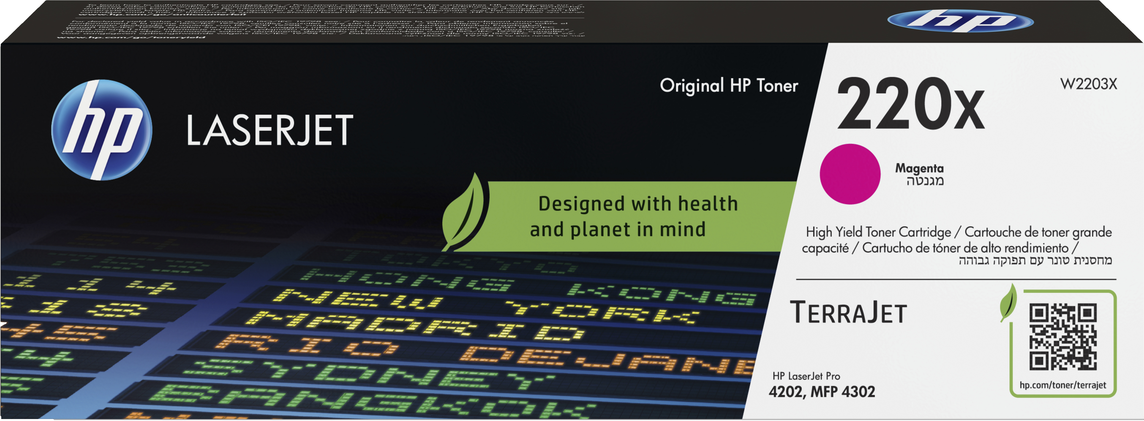 HP 220X originele LaserJet-tonercartridge, magenta | W2203X# | Center facing