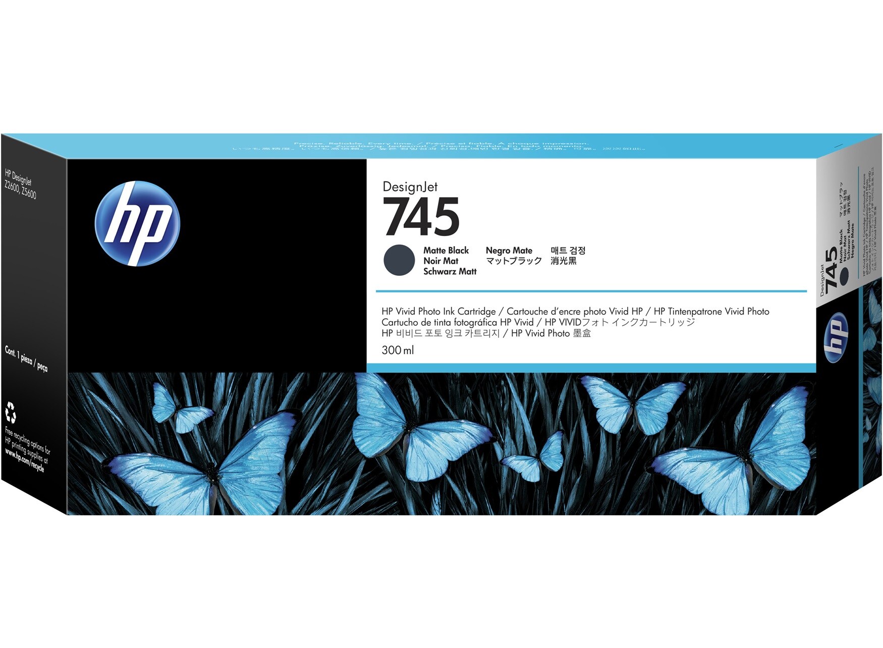 Image of HP 745 300-ml DesignJet Matte Black Ink Cartridge