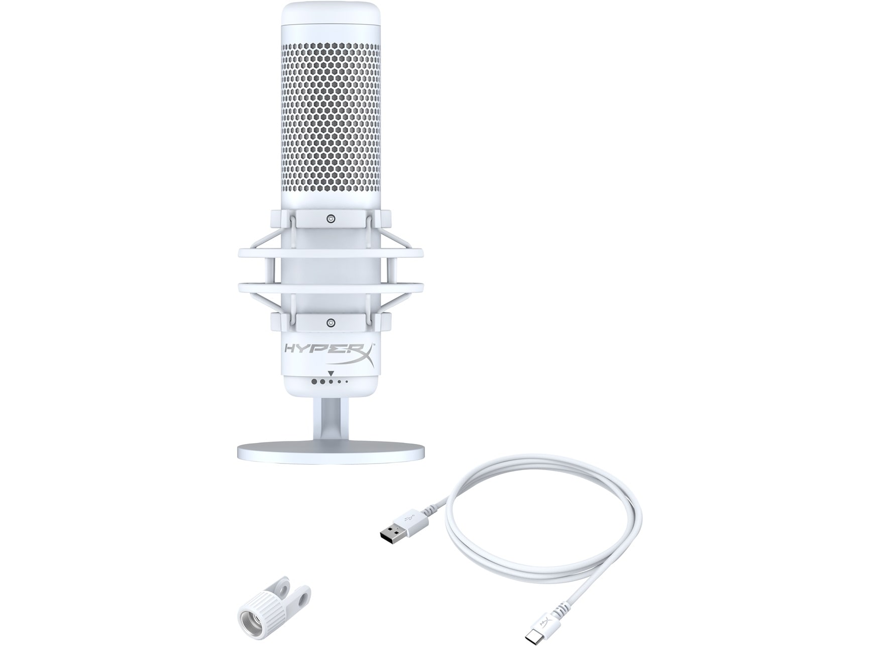 HyperX QuadCast S - USB Microphone (White-Grey) - RGB Lighting