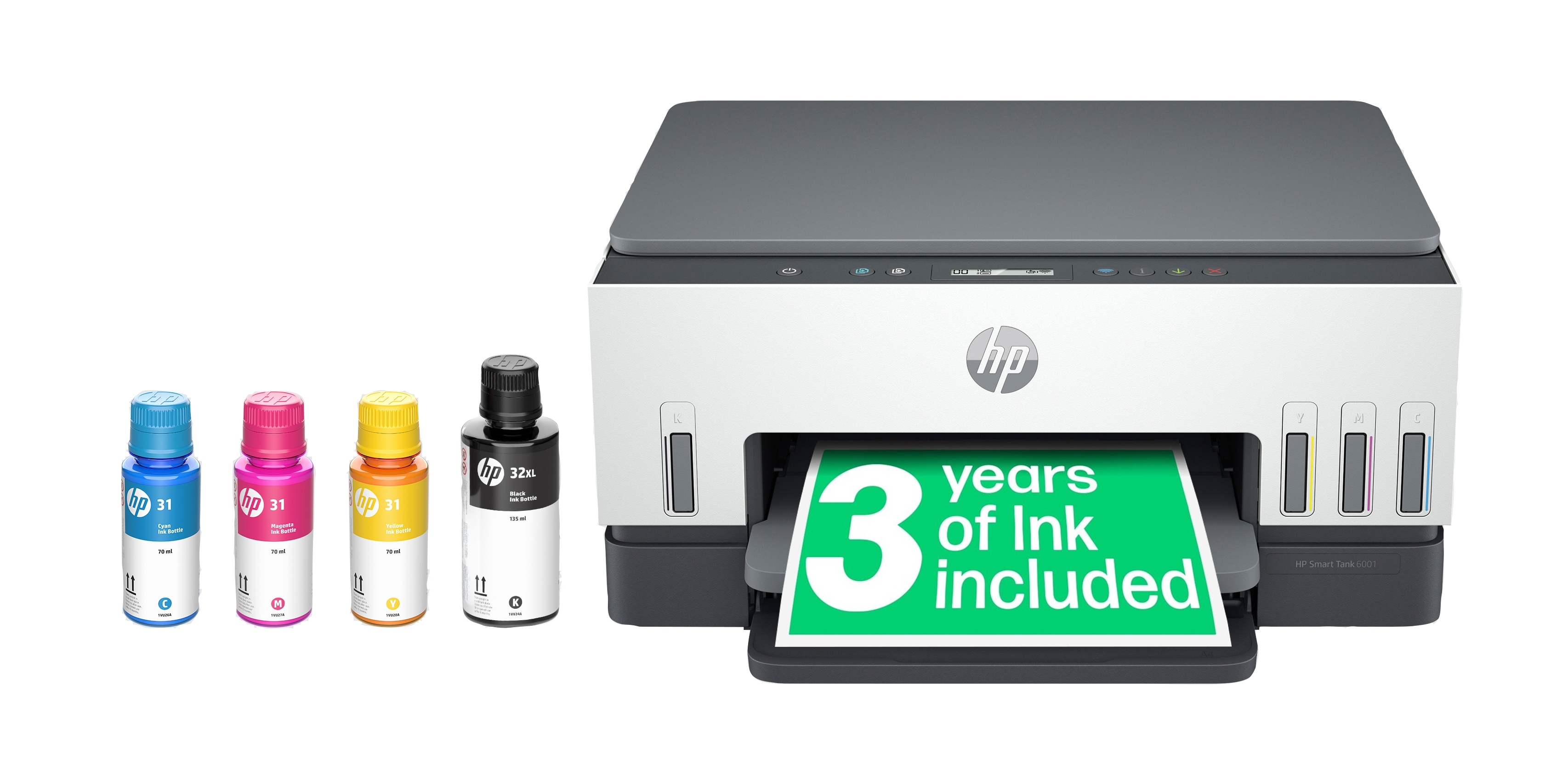 HP Smart Tank 6001 Wireless Multifunction Colour Ink Tank Printer | 2H0B9A#B1H | Center facing