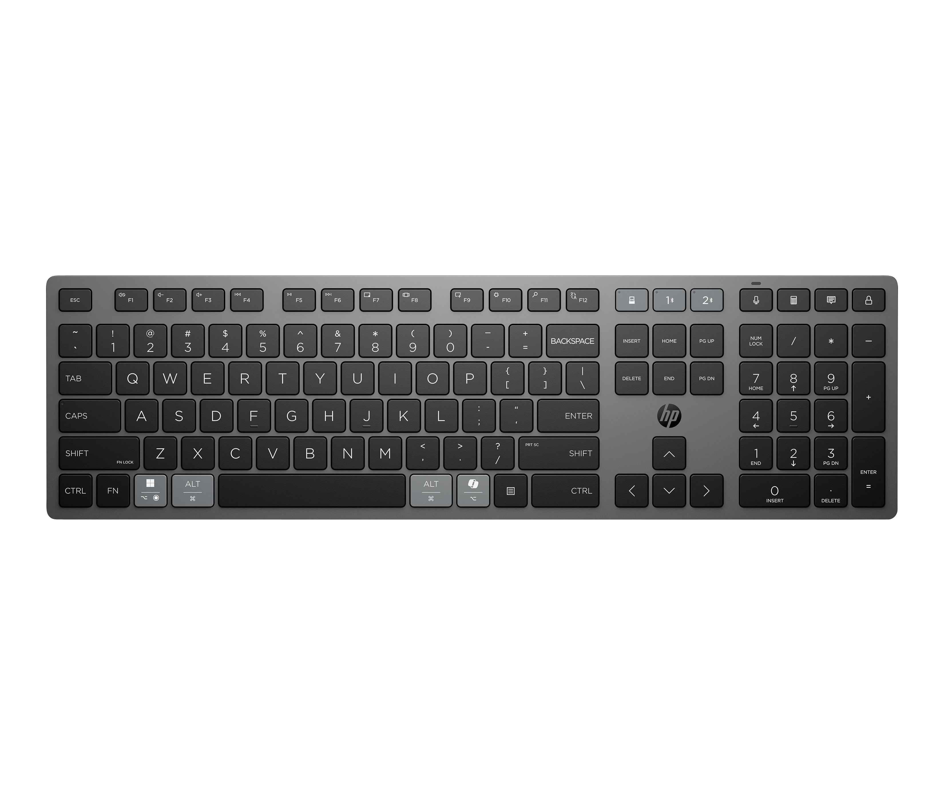HP 725 Multi-Device Rechargeable Wireless Keyboard | 9T5B2AA#ABA | Center facing