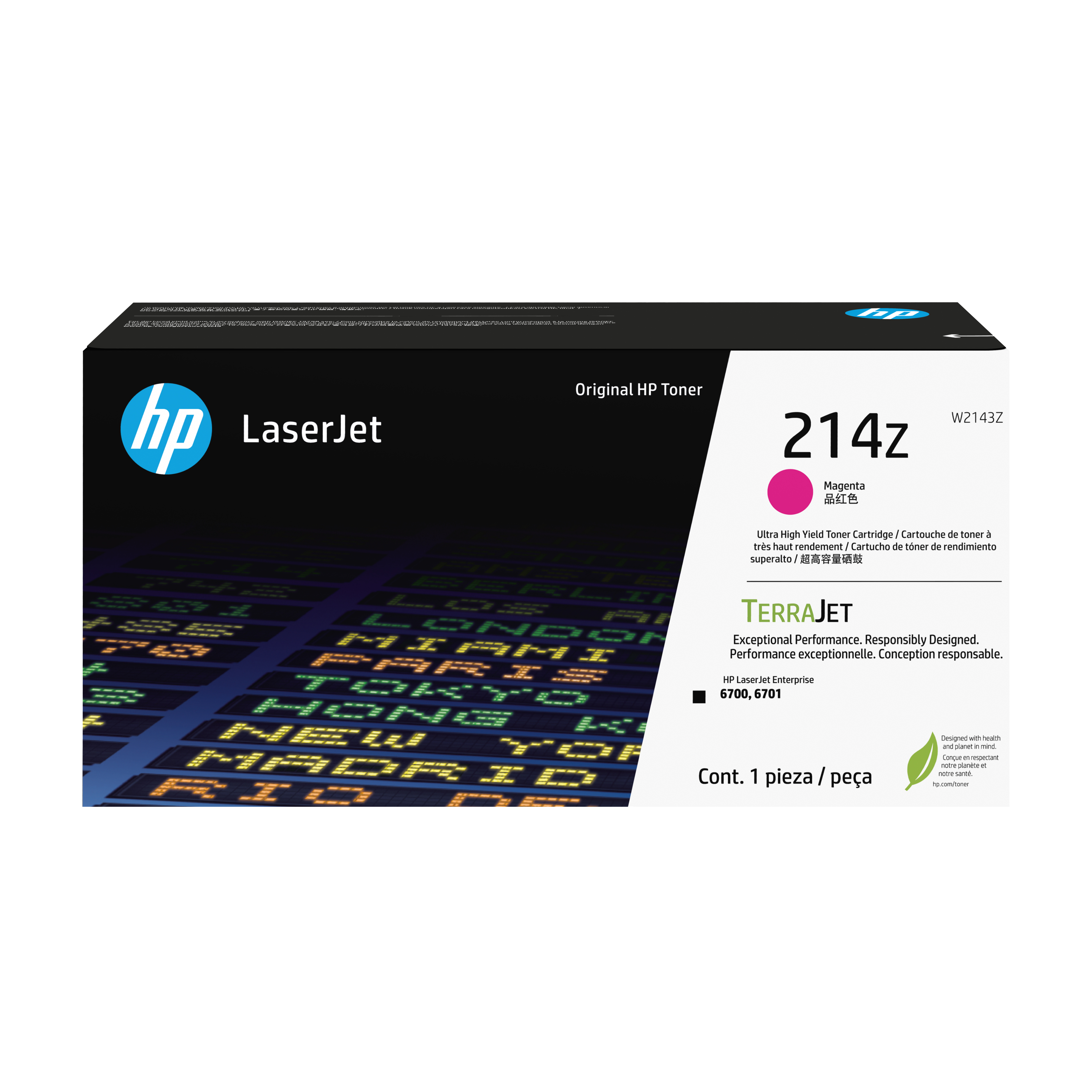 HP 214Z Cartouche de toner laser magenta originale | W2143Z# | Center facing