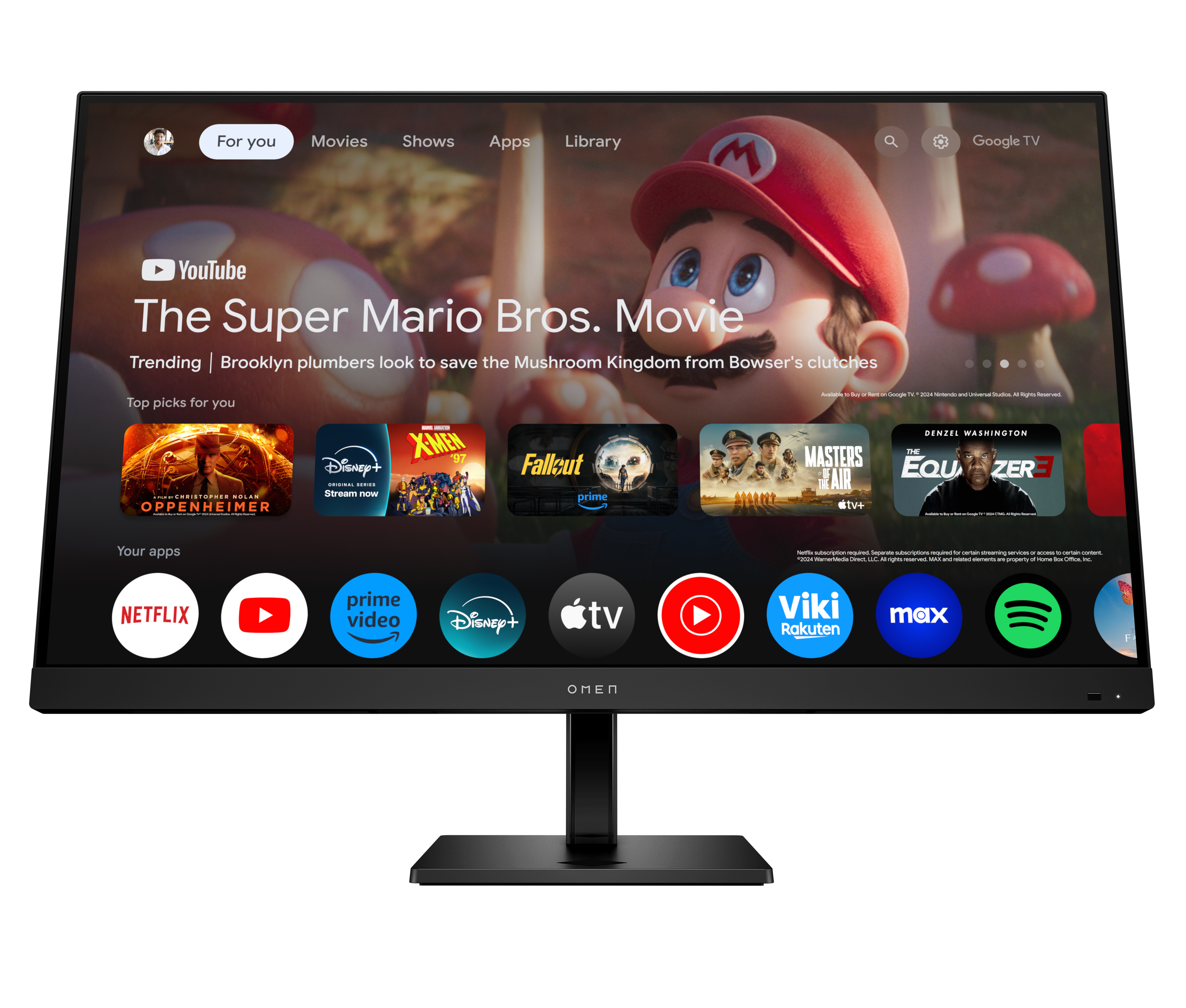 OMEN Écran de jeu intelligent UHD 144 Hz 31,5 pouces – OMEN 32x | 99Z68AA#ABA | Center facing