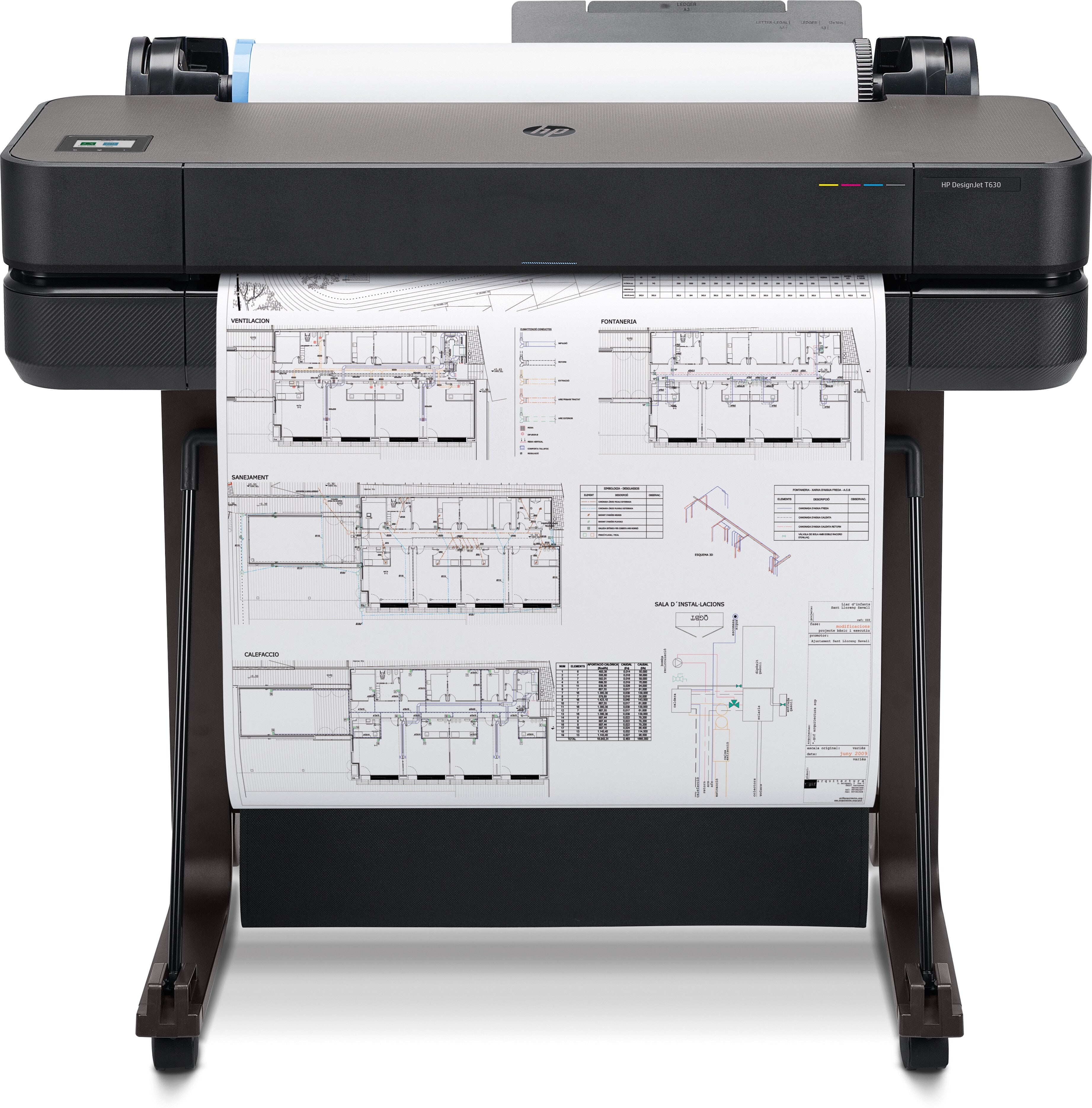 Impresora plotter HP DesignJet T630 24 pulgadas edición 2025 | 5HB09D#B19 | Center facing