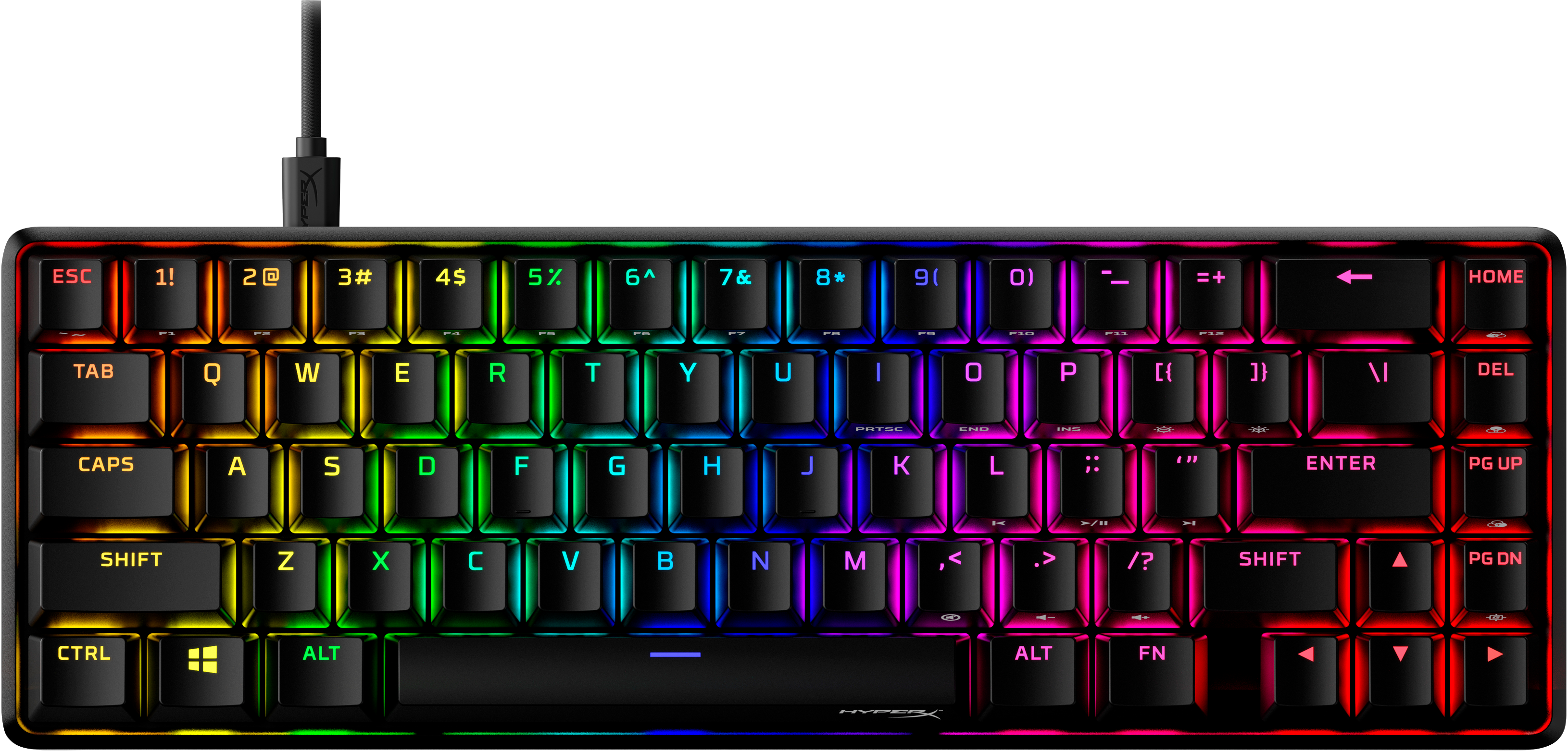 HyperX Alloy Origins 65 – Mechanische Gaming-Tastatur – HX Red (US-Layout) | 4P5D6AA#ABA | Center facing