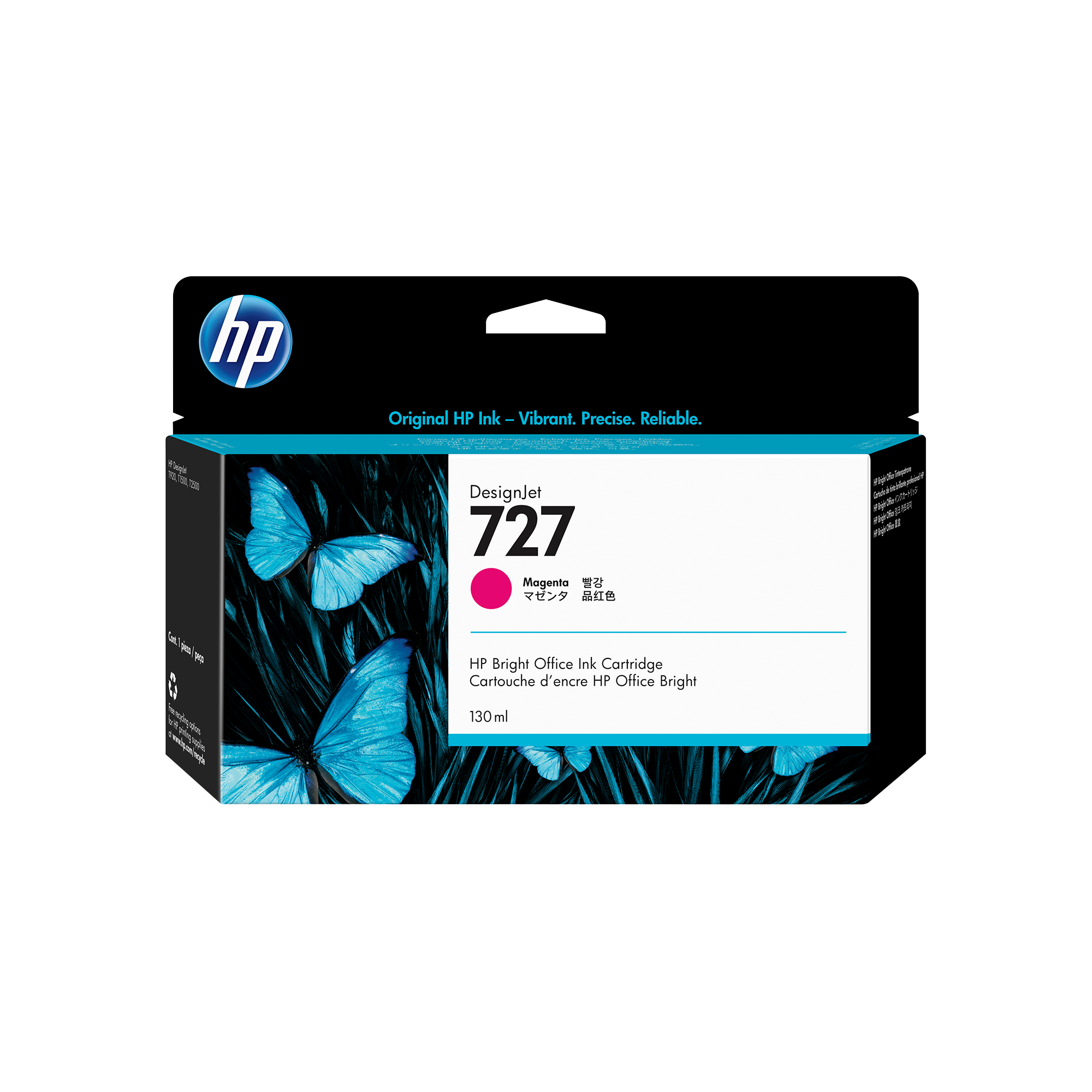 Cartucho de tinta original HP DesignJet 727 de 300 ml Negro fotográfico | B3P20A# | Center facing horizontal