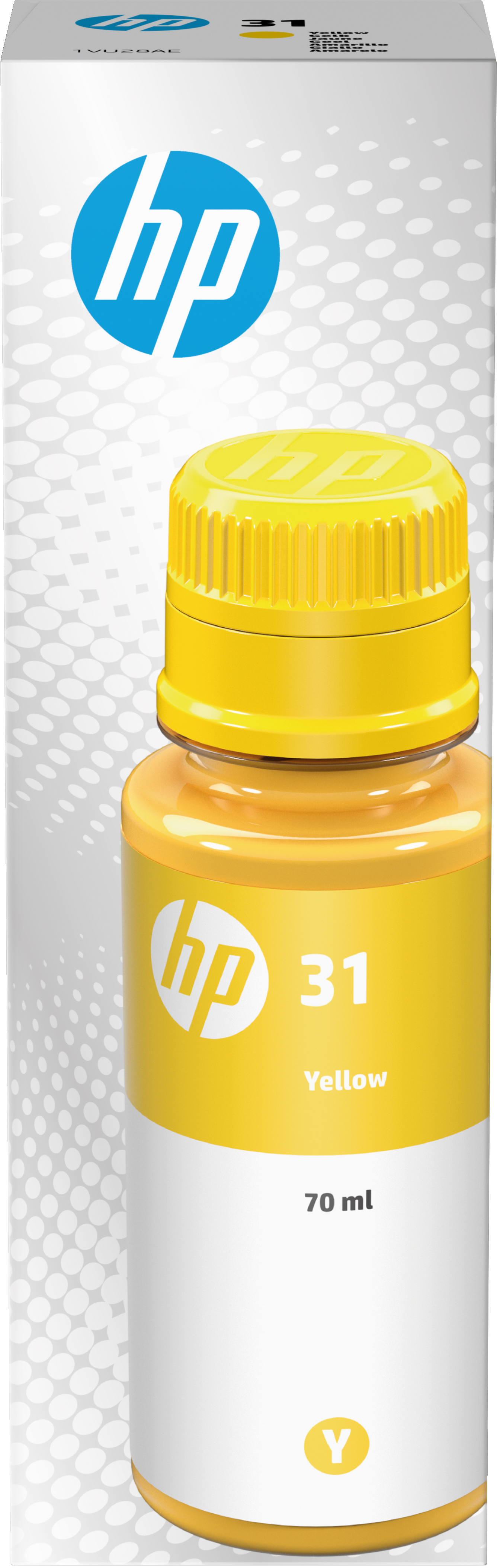 HP 31 70-ml Yellow Original Ink Bottle | 1VU28AE# | Center facing