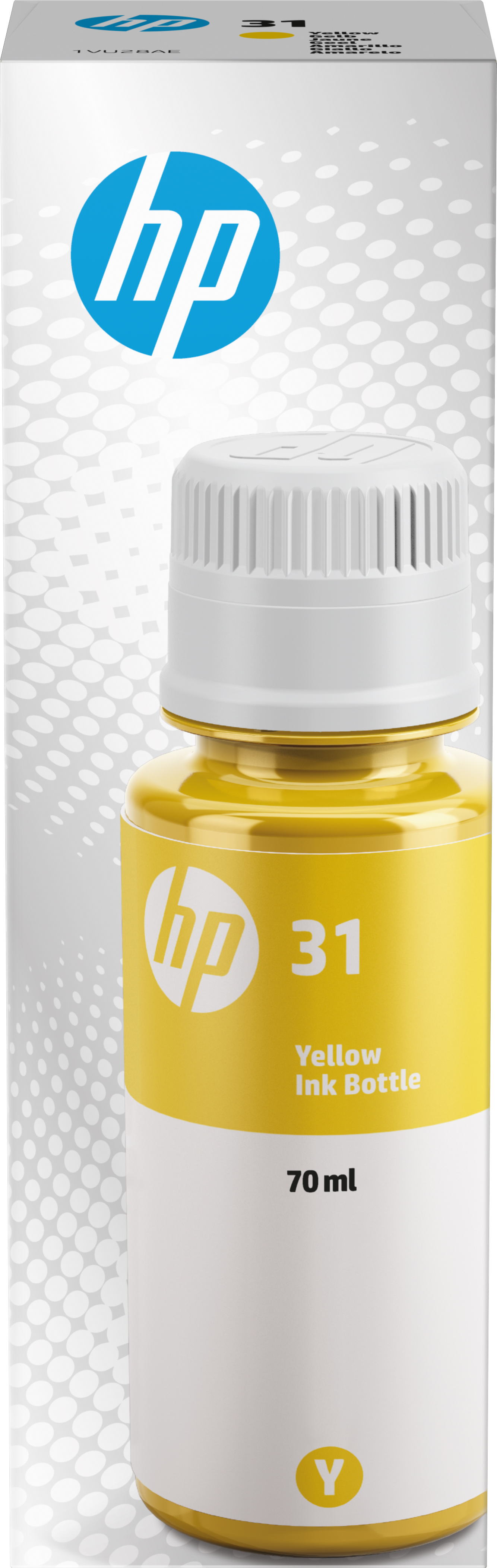 HP 31 bouteille d'encre jaune authentique 70 ml | 1VU28AE# | Center facing