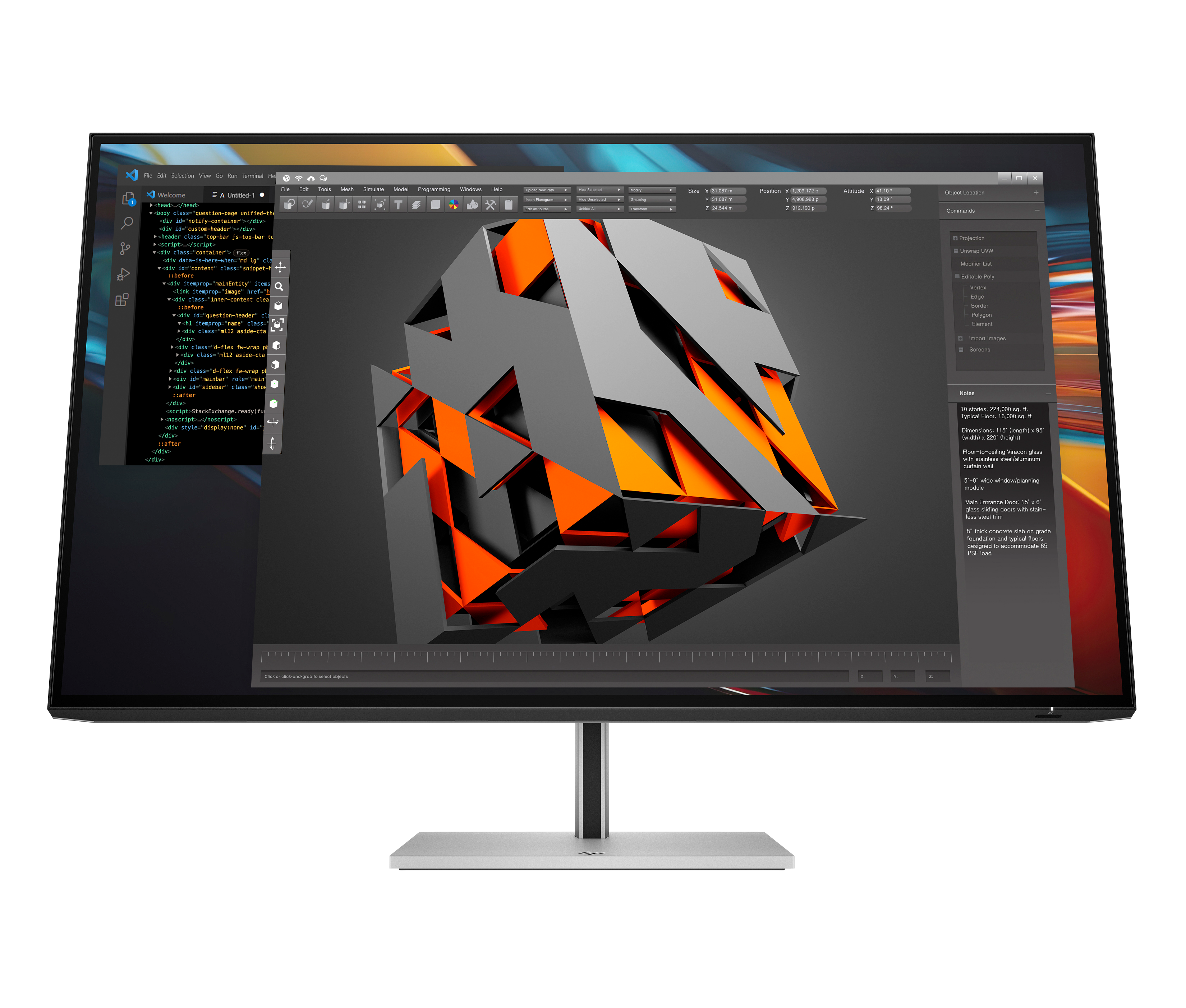 Écran 31,5" HP Série 7 Pro 732pk | 8Y2K9AA#UUZ | Center facing