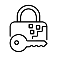 Icône de cadenas et clé