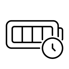 Icône de batterie avec horloge