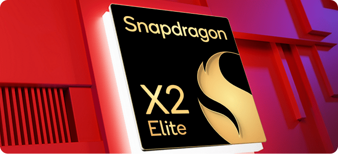 Snapdragon processor graphic representing powerful performance for smooth, responsive multitasking.