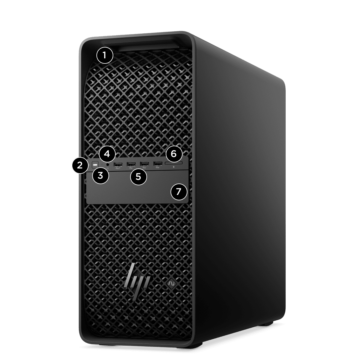 Z4 G6i workstation front view showing available ports.