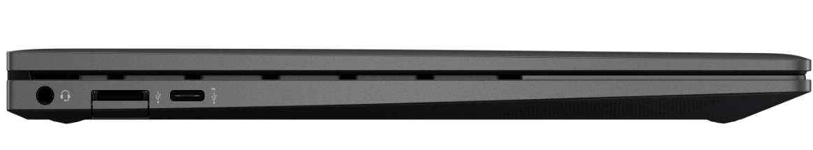 HP ENVY x360 13 (AMD) side view showing available ports