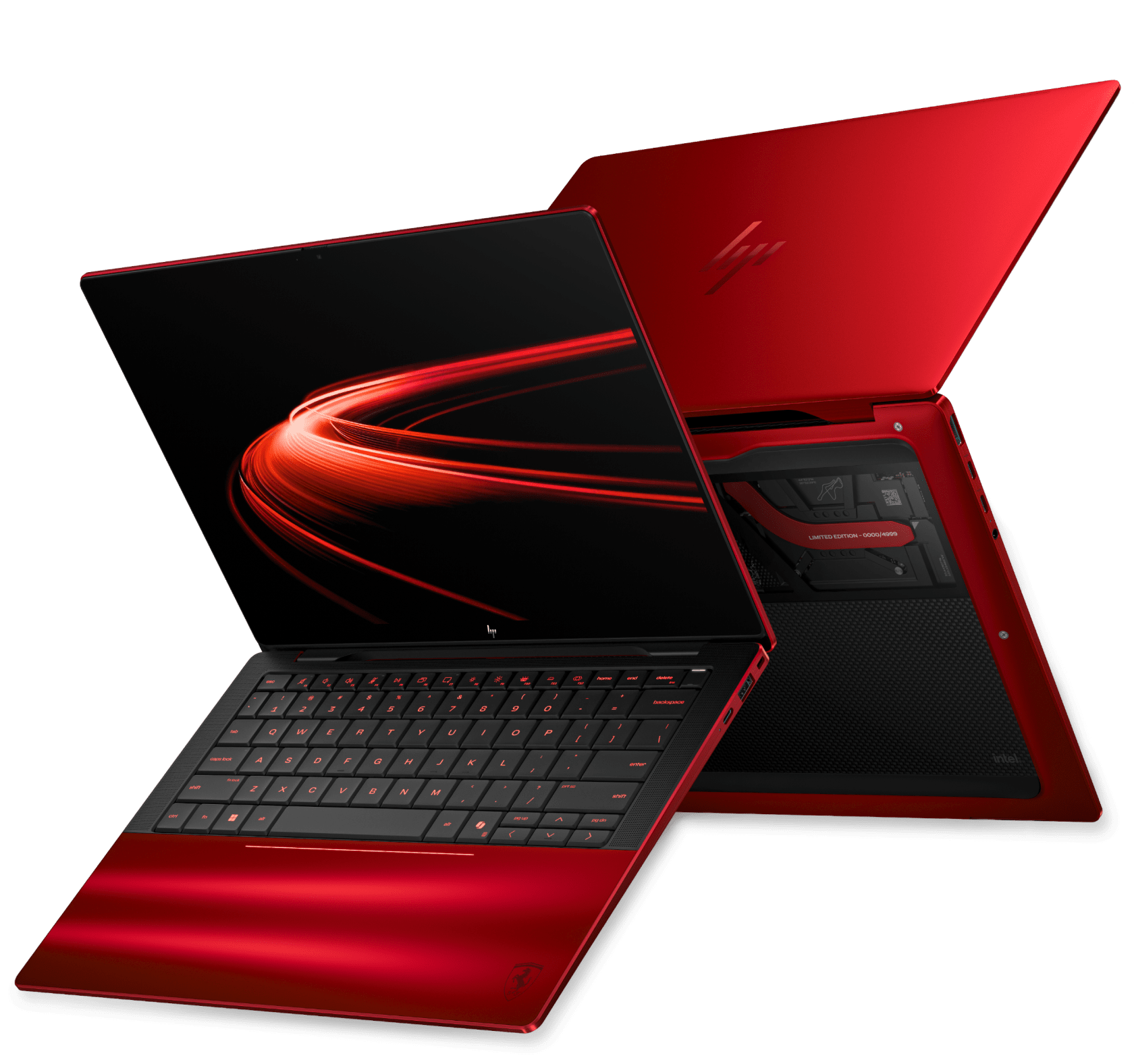 HP限定版Scuderia FerrariノートパソコンPC前面・背面ビュー