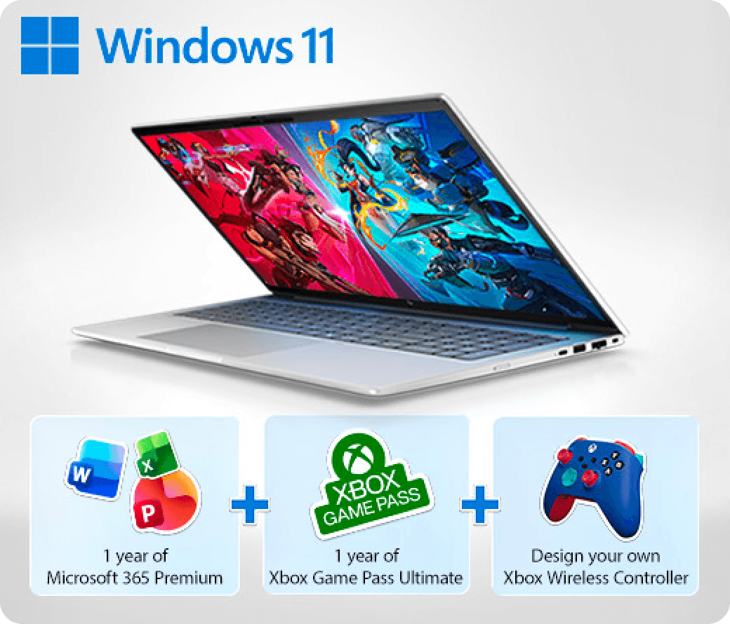 HP PC running Windows 11, paired with productivity and entertainment benefits that support school, work, and life in one device.