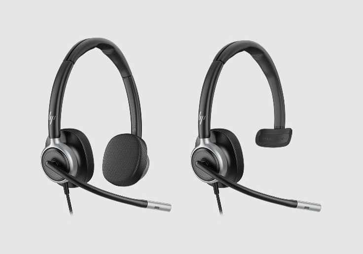 HP Poly Mission 600 USB Series headset.