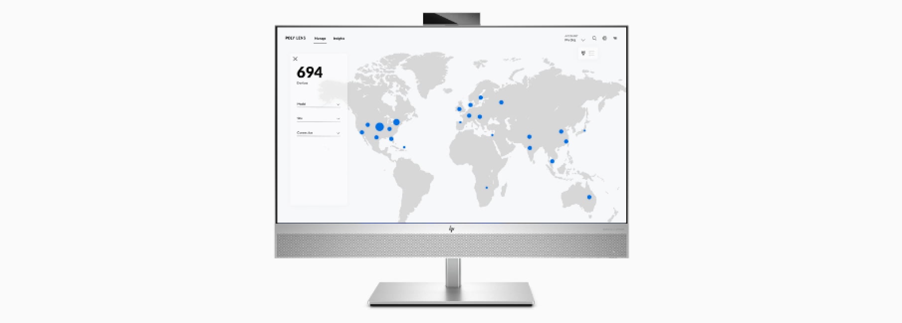 Image of a map displayed on an HP computer.