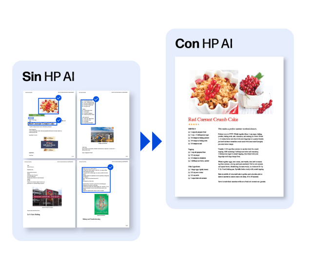 Impresiones en las que se ha eliminado el contenido no deseado