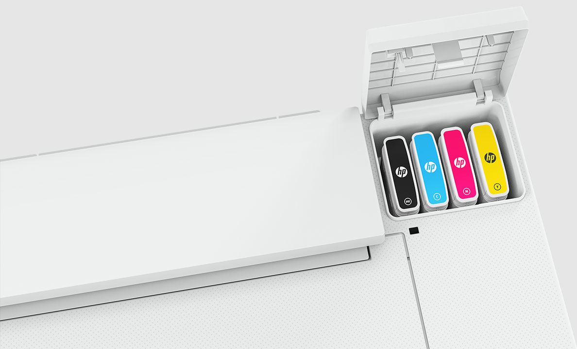 HP DesignJet T950 Plotter Printer ink cartridges access area