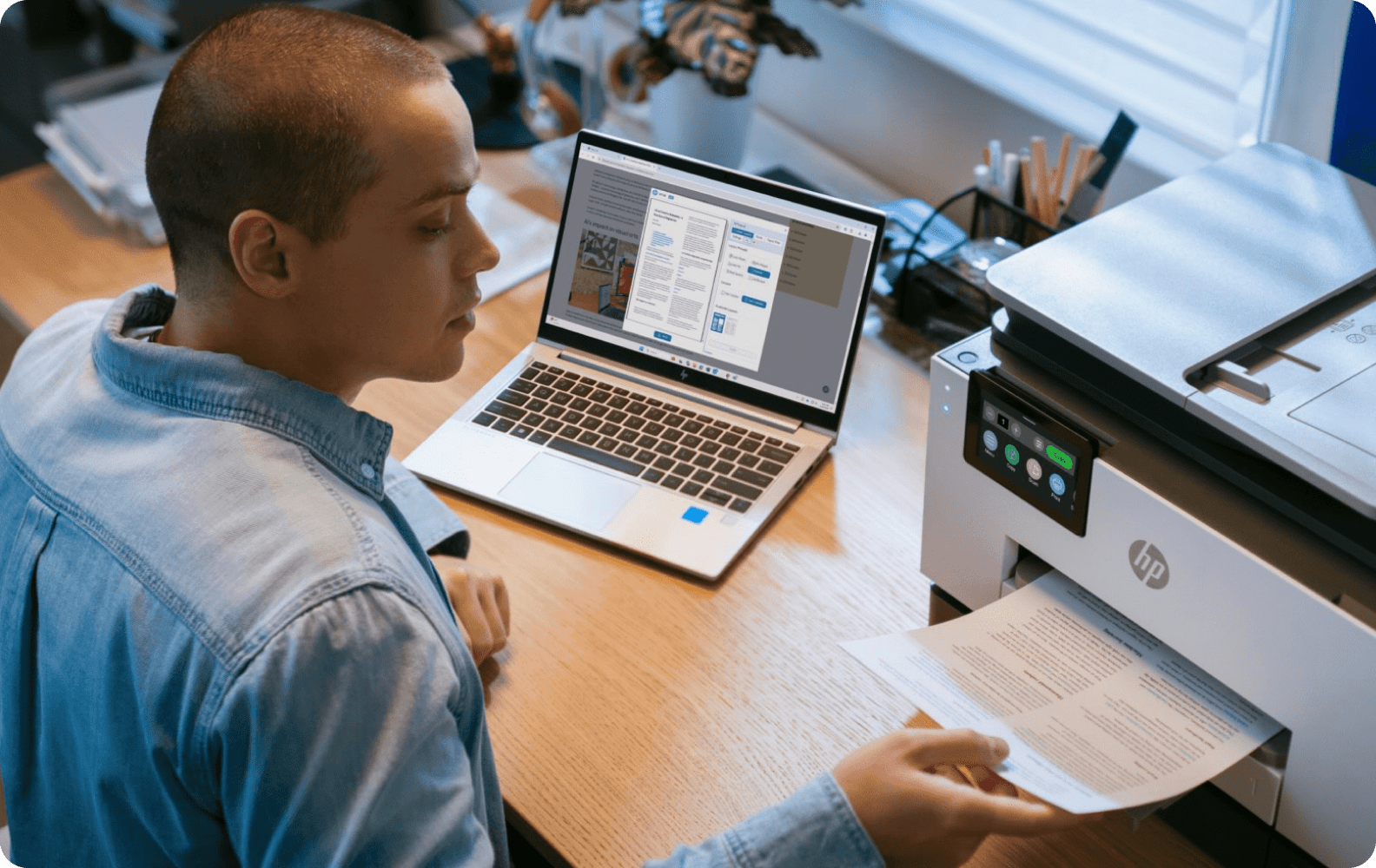 Professional printing documents with HP AI and an HP OfficeJet Pro printer