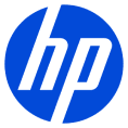 HP electric blue logo.