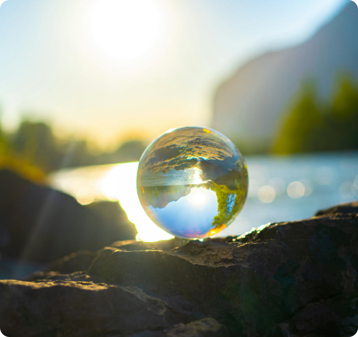 Image of water droplet in sunlight