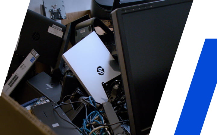 Computer parts ready to be recycled