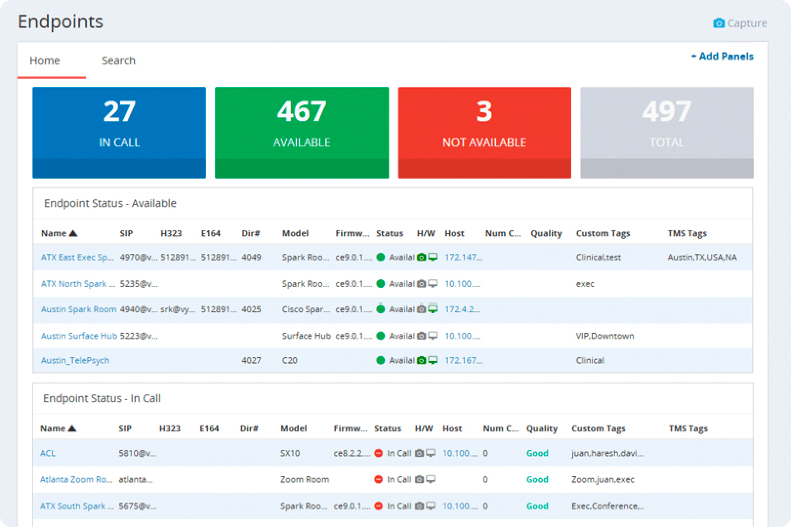 Screengrab of WXP Endpoints dashboard