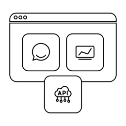 Test, monitor and use AI services icon.