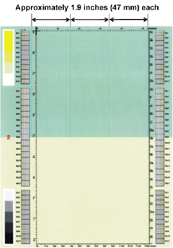 Vertical lines repeating every 1.9 inches (47 mm)