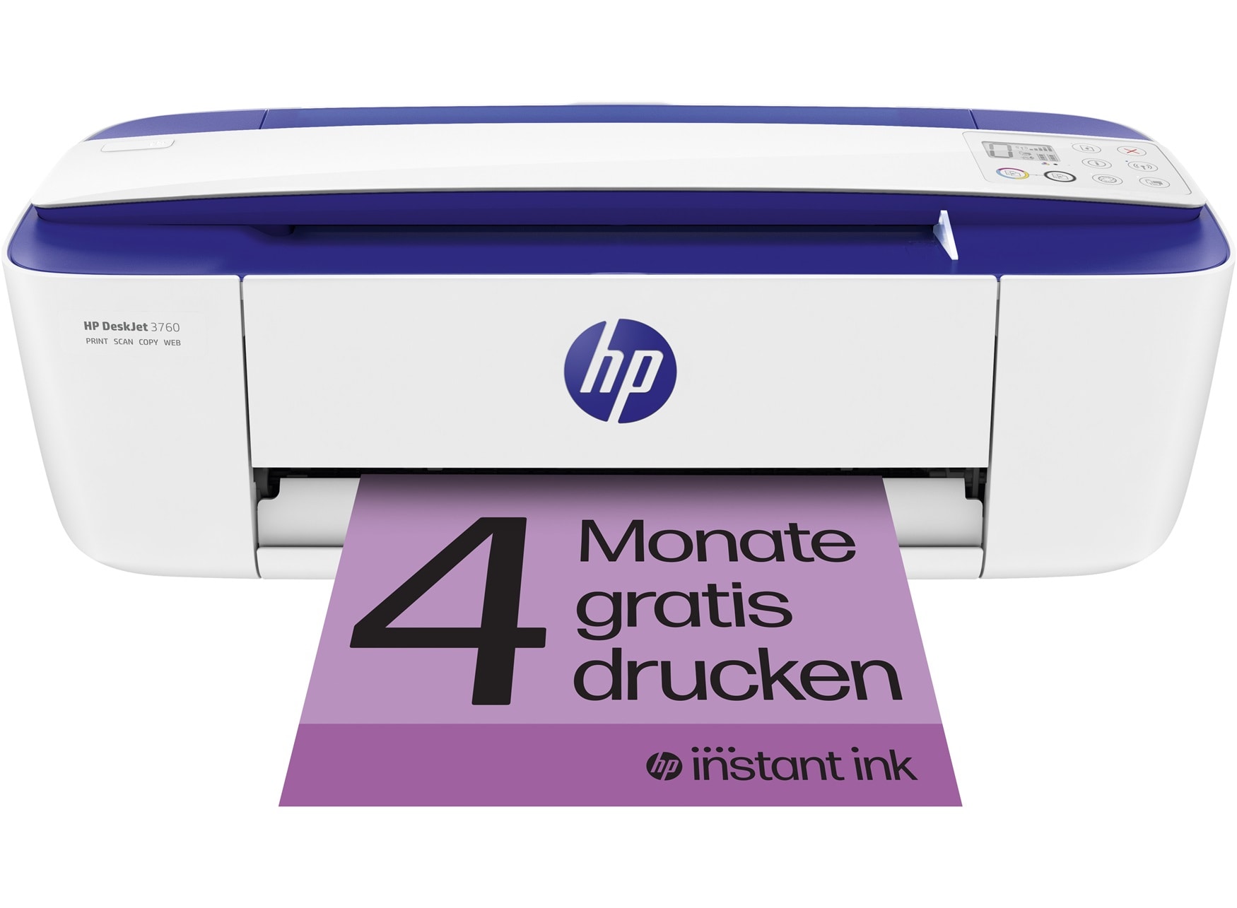 Imprimante tout-en-un Jet d'encre HP DeskJet 3760 - 4 mois d'Instant ink  inclus avec HP+ HP à Prix Carrefour