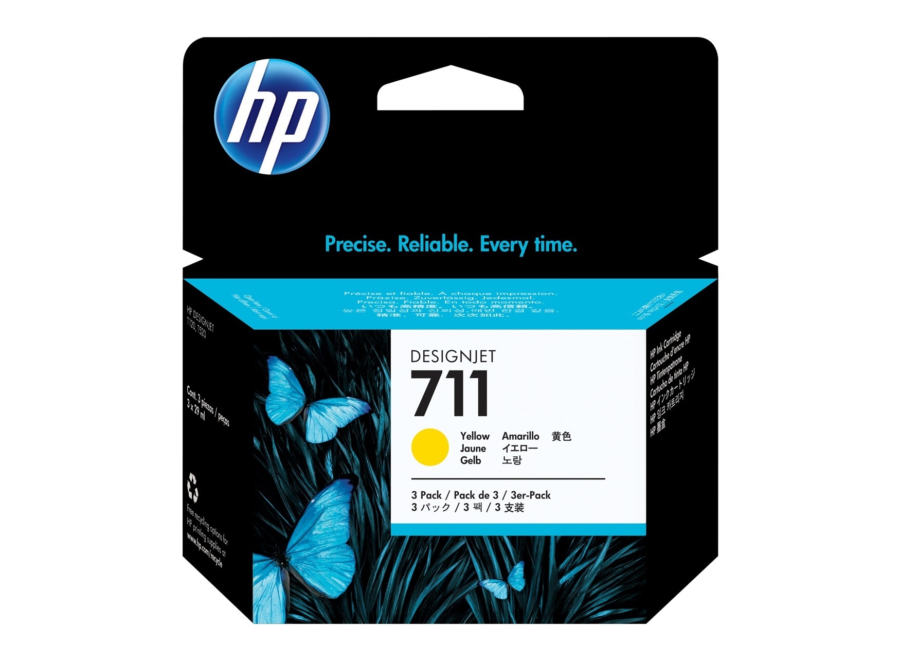 HP 711 3er-Pack Gelb DesignJet Tintenpatronen, 29 ml