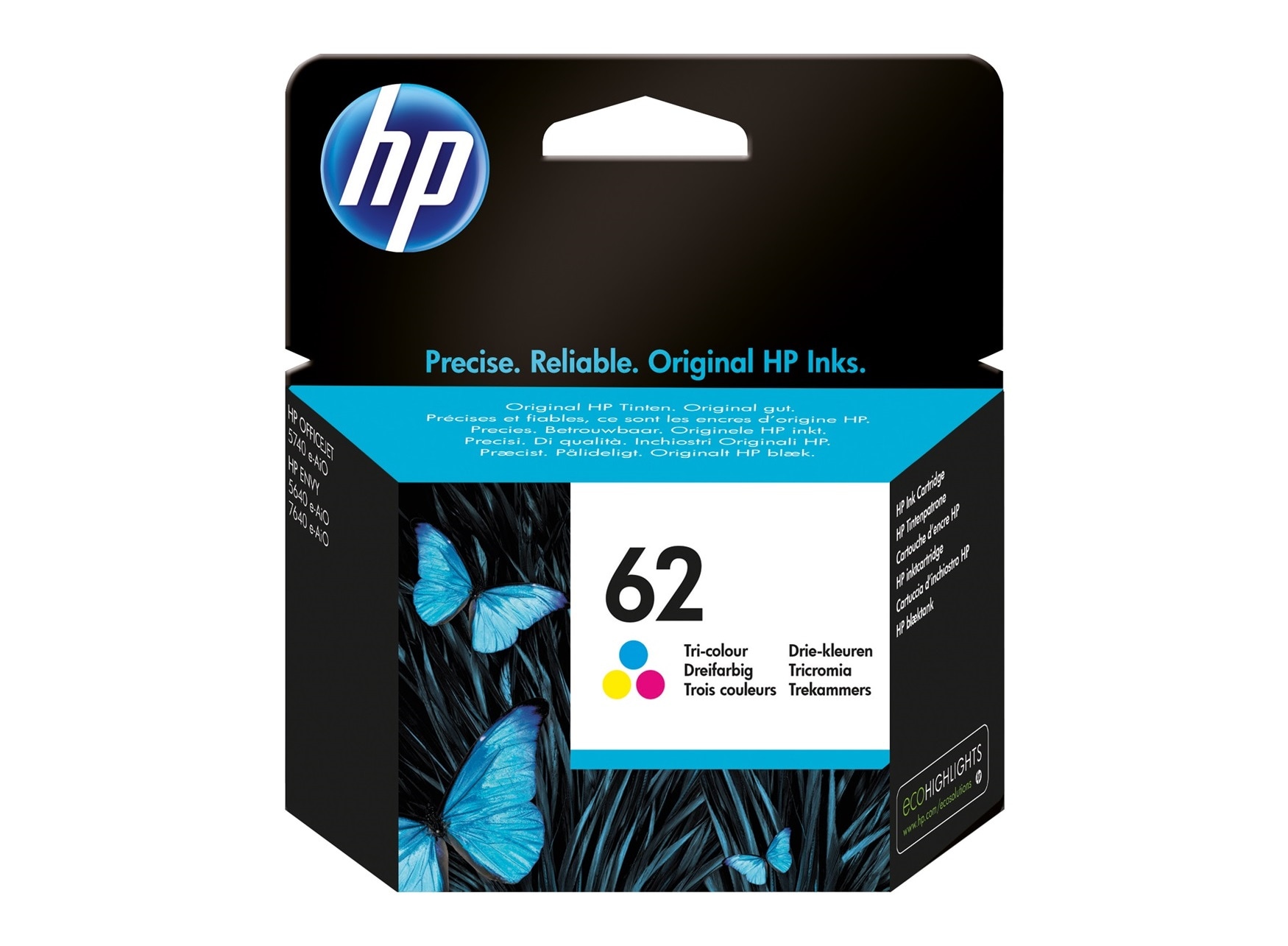 HP 62 Cyan/Magenta/Gelb Original Tintenpatrone