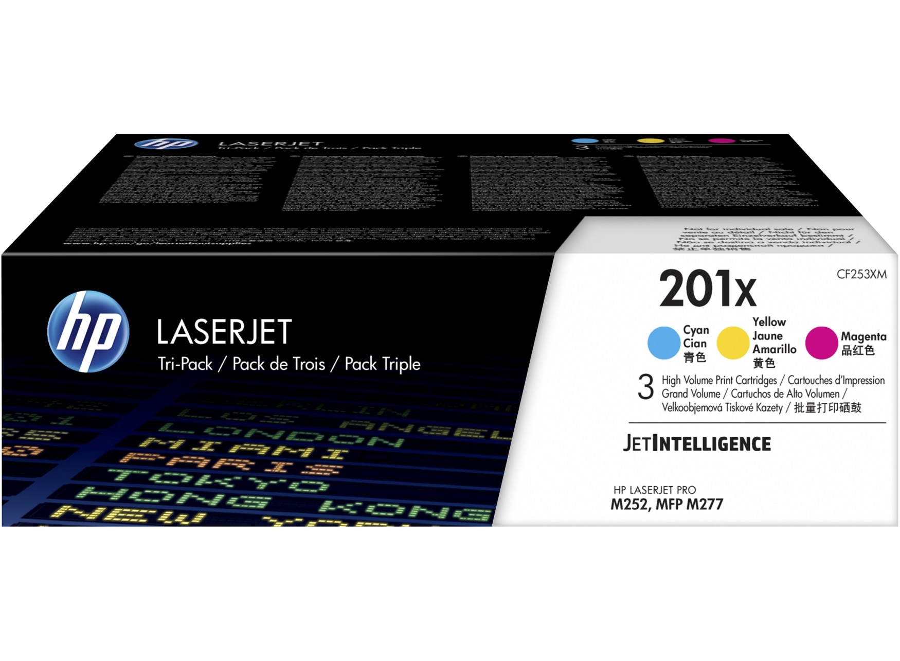 HP 201X 3er-Pack Cyan/Magenta/Gelb Original LaserJet Tonerkartuschen mit hoher Reichweite