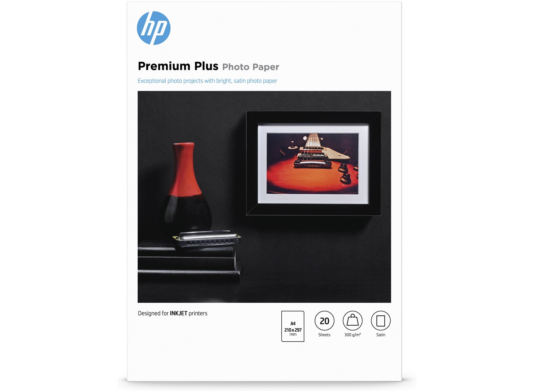 HP Premium Plus Fotopapier, Satin, 300 g/m2, A4  210 x 297 mm, 20 Blatt