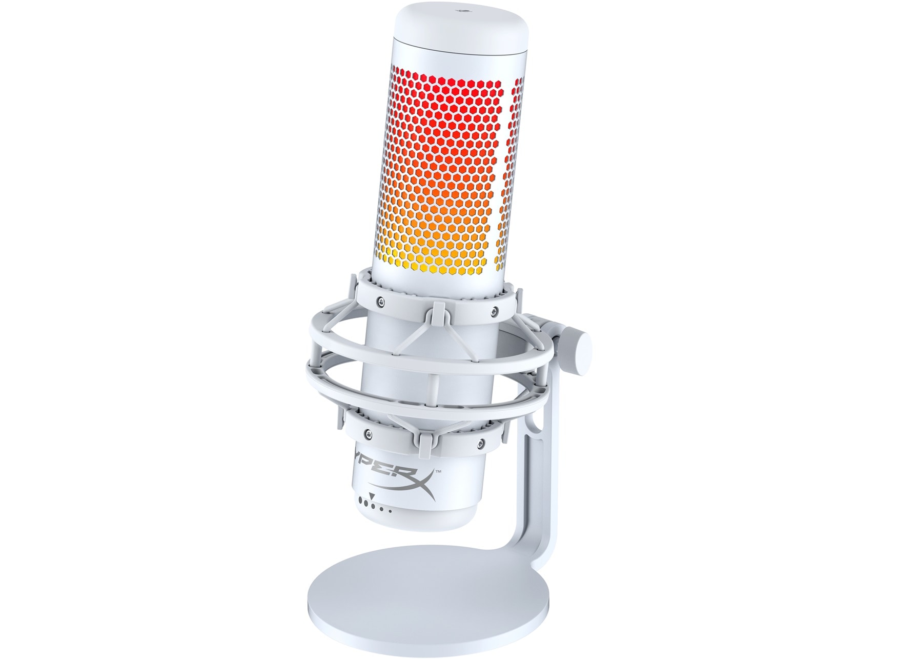 HyperX QuadCast S - USB Microphone (White-Grey) - RGB Lighting