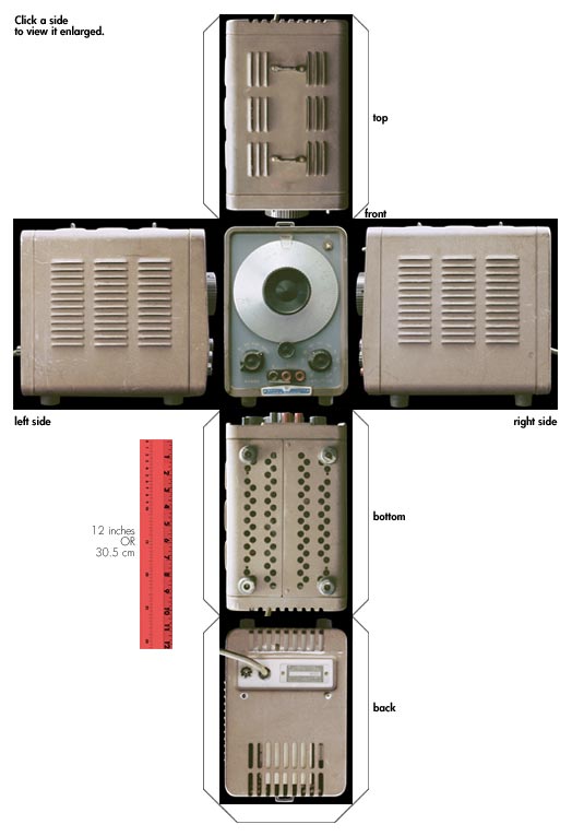 Model 200AB audio oscillator - six views.