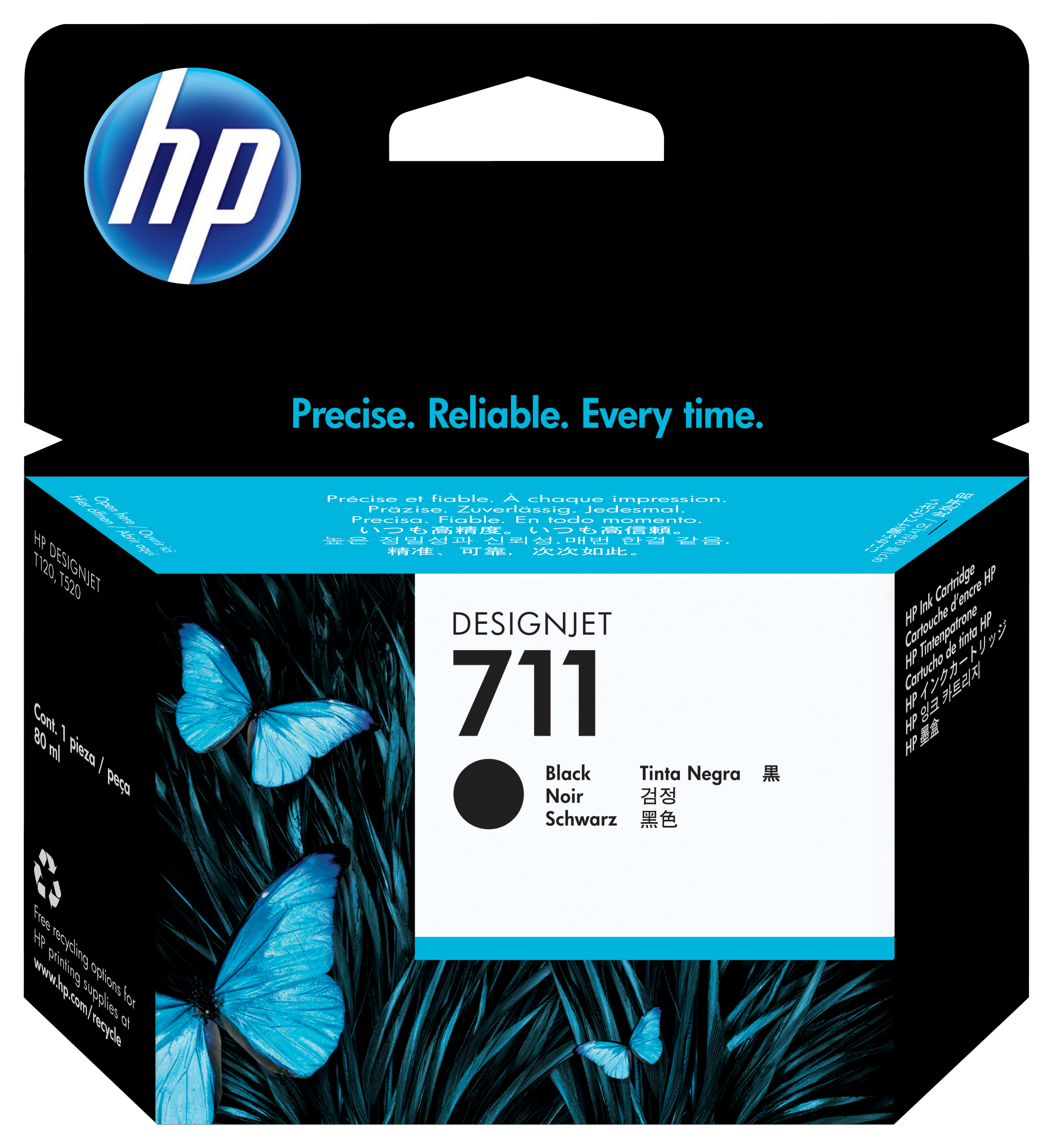 Cartuccia inchiostro nero DesignJet HP 711, 80 ml